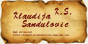 Klaudija Sandulović vizit kartica